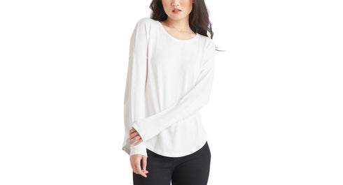 Black Tape Rounded Hem Knit Top